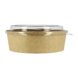 Suppenbecher To Go Kraft-Kraft Mit Deckel RPET 33Oz/1000 ml (100 Stück)