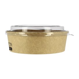 Suppenbecher To Go Kraft-Kraft Mit Deckel RPET 33Oz/1000 ml (100 Stück)