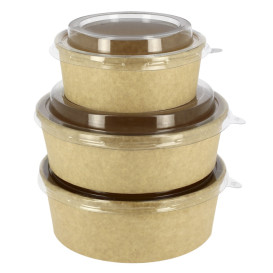 Suppenbecher To Go Kraft-Kraft Mit Deckel RPET 19 Oz/550 ml (300 Stück)