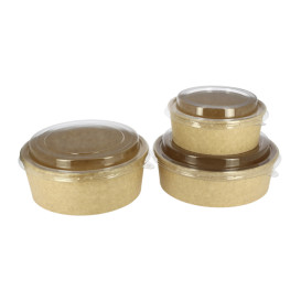 Suppenbecher To Go Kraft-Kraft Mit Deckel RPET 19 Oz/550 ml (300 Stück)