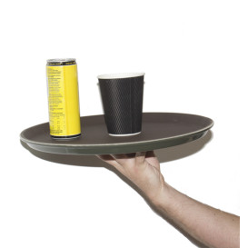 Plastiktablett Rund Rutschfeste Braun Ø40,0cm (1 Stück)