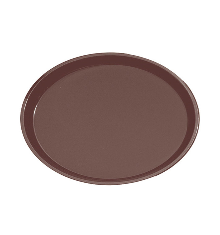 Plastiktablett Oval Rutschfeste Braun 67,0x55,5cm (6 Stück) Plastiktablett Oval Rutschfeste Braun 67,0x55,5cm (6 Stück)