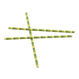 Trinkhalme aus Paper Bambus Ø6mm 21cm (250 Stück)