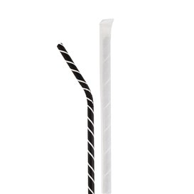 Trinkhalme Flexibel Papierhülle Schwarz Ø6mm 23cm (3.000 Stück)