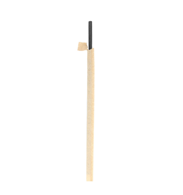 Trinkhalme Starr Einzeln Schwarz Verpackt Kraft Ø8mm 20cm (3.000 Stück) Trinkhalme Starr Einzeln Schwarz Verpackt Kraft Ø8mm 20cm (3.000 Stück)