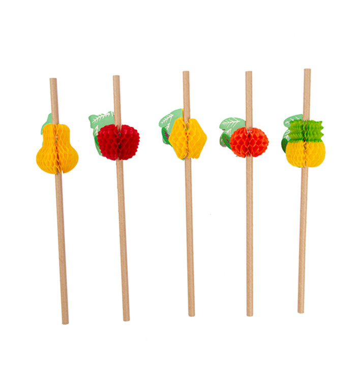 Trinkhalme Starr Einzeln Früchte Ø6mm 23cm (24 Stück) Trinkhalme Starr Einzeln Früchte Ø6mm 23cm (24 Stück)