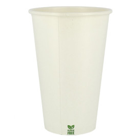 Plastikfreier Pappbecher 16 Oz/480ml Weißer Ø9cm (1.000 Stück)