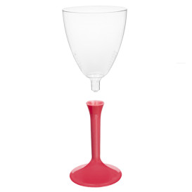 Glas aus Plastik für Wein koralle Fuß 180ml 2T (20 Stück)