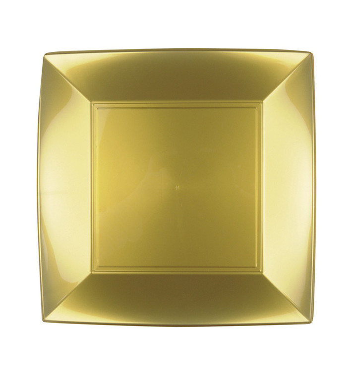 Plastikteller Flach Gold Nice PP 230mm (300 Stück) Plastikteller Flach Gold Nice PP 230mm (300 Stück)