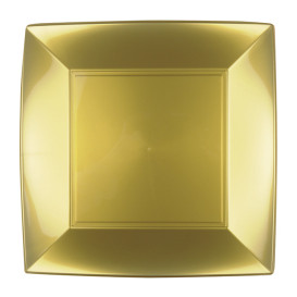 Plastikteller Flach Gold Nice PP 230mm (12 Stück)