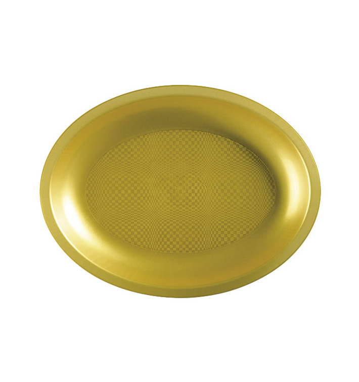 Plastiktablett Oval Gold Round PP 255x190mm (25 Stück) Plastiktablett Oval Gold Round PP 255x190mm (25 Stück)