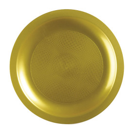 Plastikteller Flach Gold Round PP Ø185mm (25 Stück)