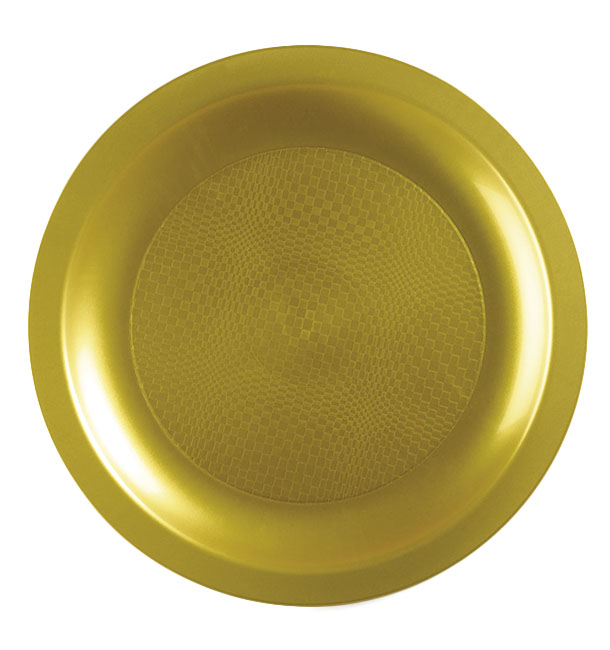 Plastikteller Flach Gold Round PP Ø185mm (25 Stück)