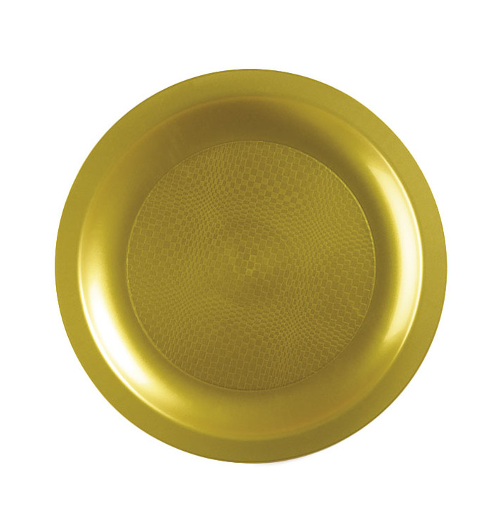 Plastikteller Flach Gold Round PP Ø185mm (25 Stück)