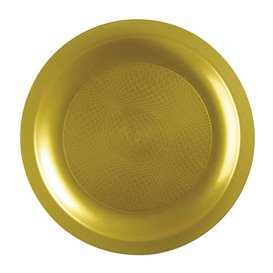 Plastikteller Flach Gold Round PP Ø185mm (600 Stück)
