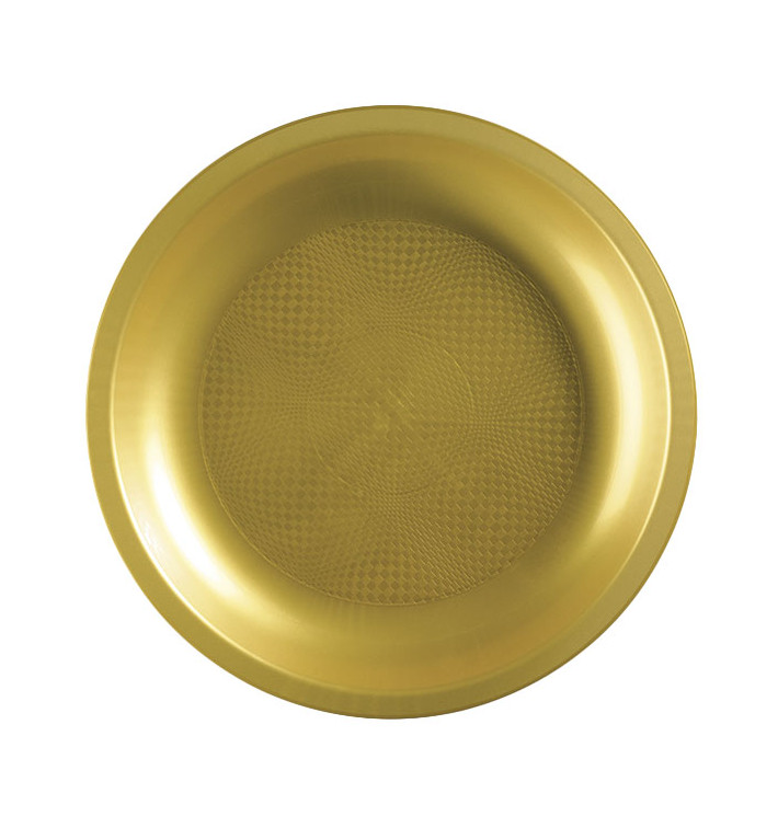 Plastikteller Flach Gold Round PP Ø220mm (25 Stück)