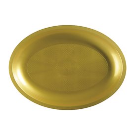 Plastiktablett Oval Gold Round PP 315x220mm (10 Stück)