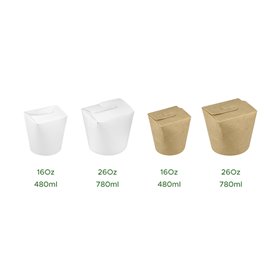 Mehrzweck-Faltbox Weiß 100% ECO 26Oz/780ml (50 Stück)