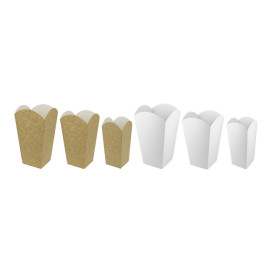 Kleine Popcorn Box Kraft 45g 6,5x8,5x15cm (25 Stück)