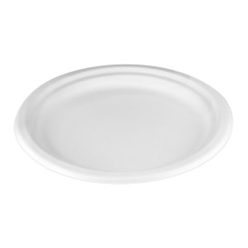 Teller Zuckerrohr Weiß Ø22 cm (50 Stück)
