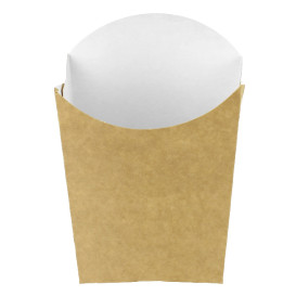 Medium Pommesschütte Faltbox Kraft (25 Stück)
