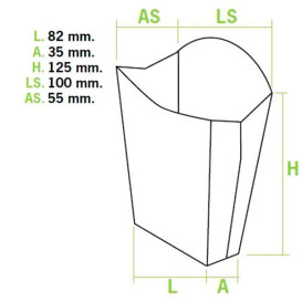 Medium Pommesschütte Faltbox Kraft (25 Stück)