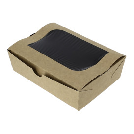 SnackBox mit Sichtfenster Kraft 18x12,7x5,5cm 1000ml (175 Stück)