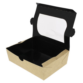 SnackBox mit Sichtfenster Kraft 18x12,7x5,5cm 1000ml (25 Stück)