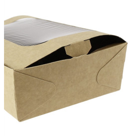 SnackBox mit Sichtfenster Kraft 18x12,7x5,5cm 1000ml (25 Stück)