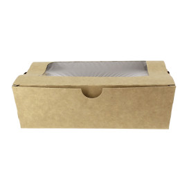 SnackBox mit Sichtfenster Kraft 18x12,7x5,5cm 1000ml (25 Stück)