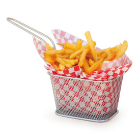 Wachspapier fettdicht für Burger “Vichy” Rot 20x24,5cm (1.000 Stück)