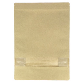 Papiertüten StandUp mit Fenster und Innenfolie 25+10x35cm (50 Stück)