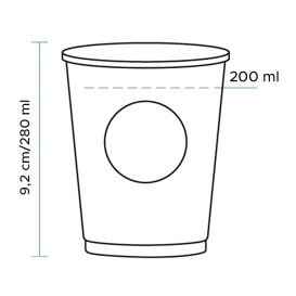 Bio Kaffeebecher to go PLA 9 Oz/280ml Ø8,0cm (1.000 Stück)