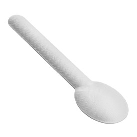 Löffel aus Zuckerrohr Weiß 16cm (50 Stück)