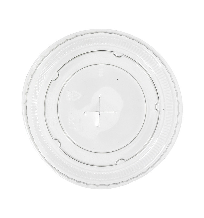 Deckel flach mit Kreuz PET Transp. Ø8,5cm (1.000 Stück) Deckel flach mit Kreuz PET Transp. Ø8,5cm (1.000 Stück)