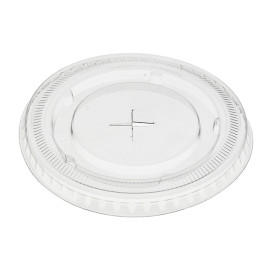 Deckel flach mit Kreuz PET Transp. Ø8,5cm (1.000 Stück)
