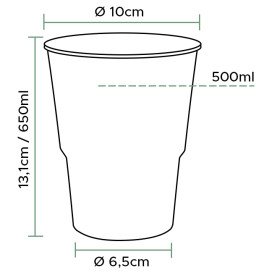 Plastikbecher Transparent PP 650ml (50 Stück)