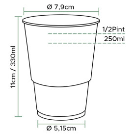Plastikbecher PP Transparent 330ml Ø7,9cm (50 Stück)