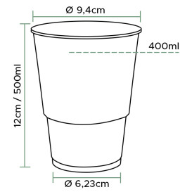 Plastikbecher PP Transparent 500ml Ø9,4cm (50 Stück)