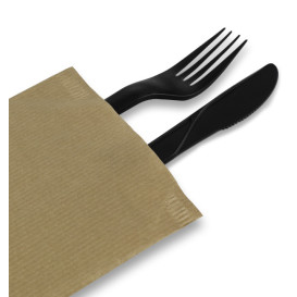 PapierBesteckumschlag mit Servietten Kraft (100 Stück)