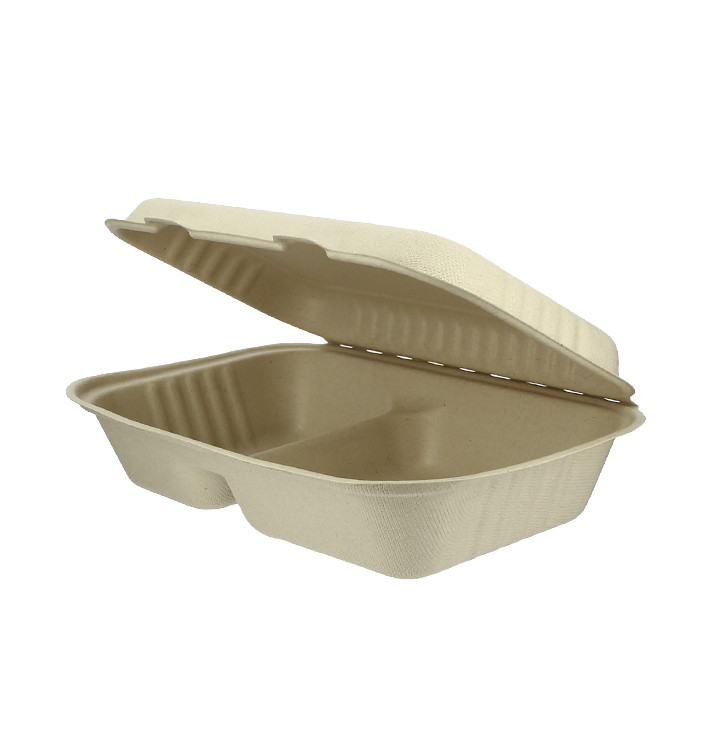 Menübox Zuckerrohr 2-Geteilt 225x165x64mm (500 Stück) Menübox Zuckerrohr 2-Geteilt 225x165x64mm (500 Stück)