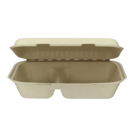 Menübox Zuckerrohr 2-Geteilt 225x165x64mm (500 Stück)