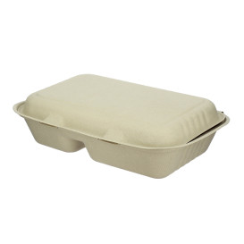 Menübox Zuckerrohr 2-Geteilt 225x165x64mm (500 Stück)