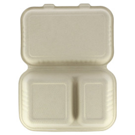 Menübox Zuckerrohr 2-Geteilt 225x165x64mm (500 Stück)
