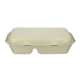 Menübox Zuckerrohr 2-Geteilt 225x165x64mm (50 Stück)