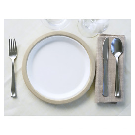 Platte aus Biologisch abbaubarer Bagasse Weiß Ø22,5cm (120 Stück)