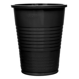 Plastikbecher PS Schwarz 200ml Ø7cm (50 Stück)