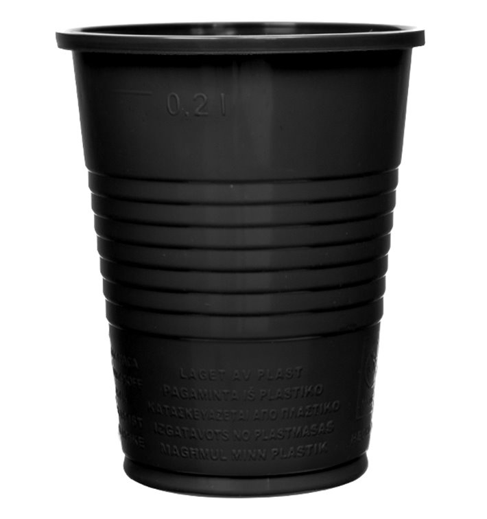 Plastikbecher PS Schwarz 200ml Ø7cm (50 Stück) Plastikbecher PS Schwarz 200ml Ø7cm (50 Stück)