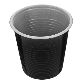 Wiederverwendbarer Becher Bicolour Schwarz PS 230ml (30 Stück)