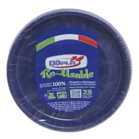 Wiederverwendbar Plastikteller Wirtschaftlich PS Dunkelblau Ø17cm (25 Stück)